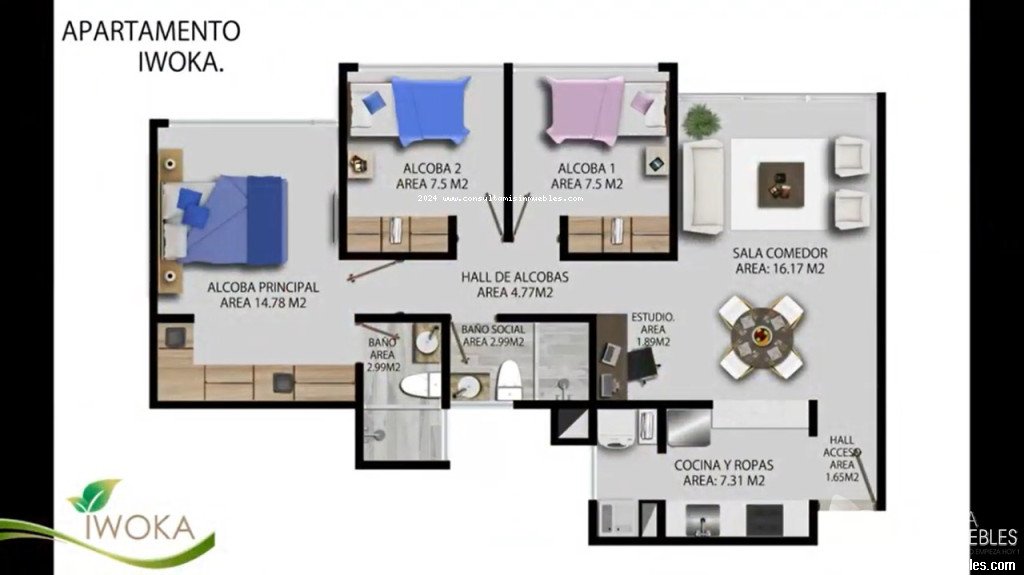 Vendo Apartamento en el Barrio La Florida en Conjunto Residencial Iwoka en Ibagué, Tolima de Colombia | Consulta Mis Inmuebles S.A.S. | Tu nuevo comienzo empieza hoy!